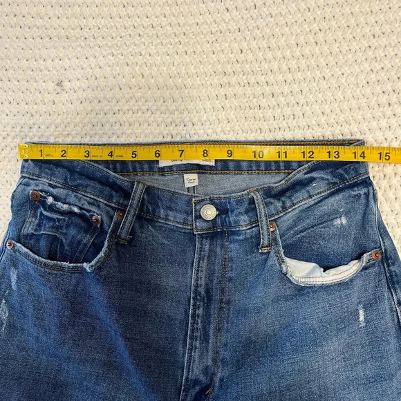 Abercrombie Ankle Straight Ultra High Rise Curve Love Medium Destroy Size 10L 30 - Picture 9 of 13